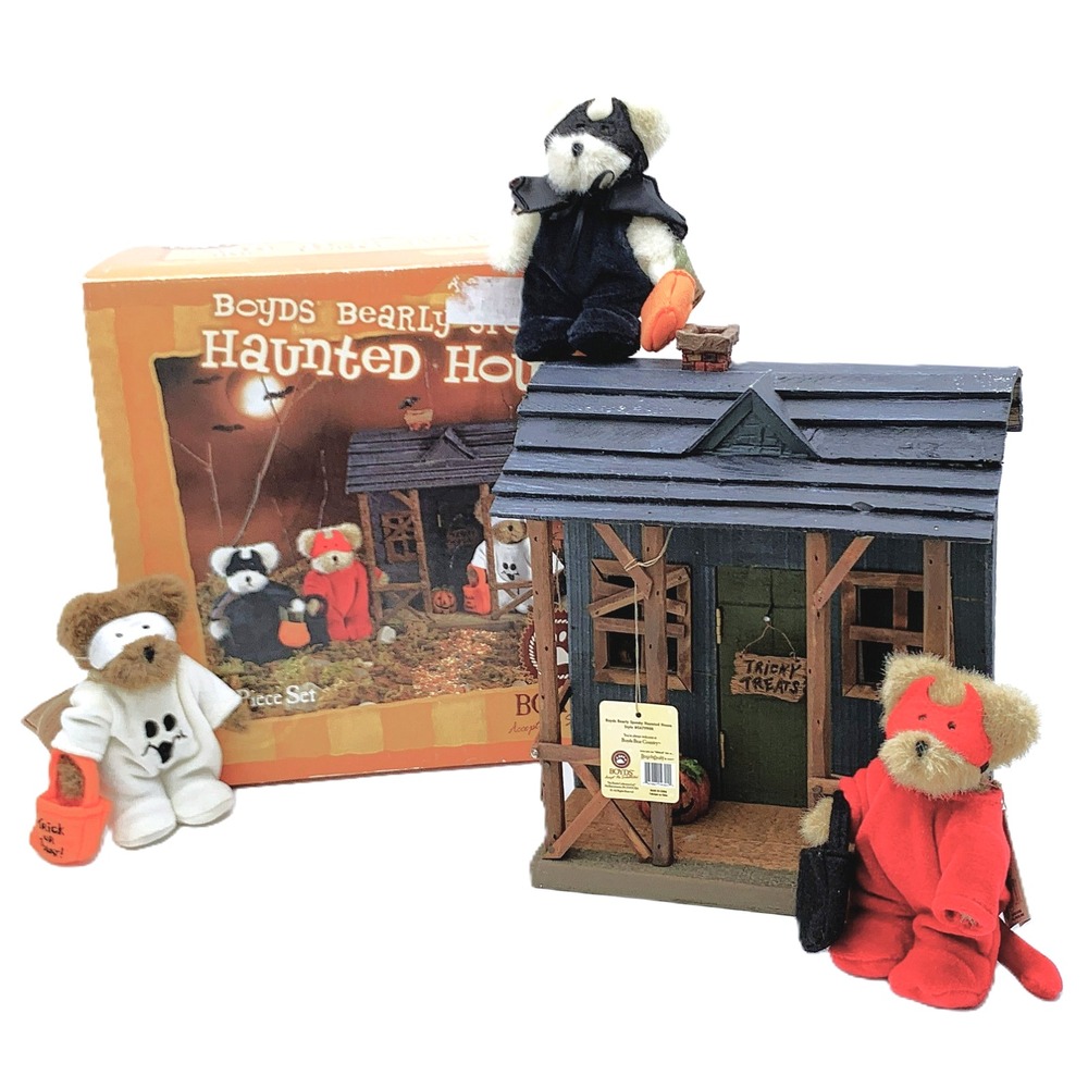 Boyd's Bear "Bearly Spooky Haunted House" 3 Bears 2007 in Box Vtg Halloween Read